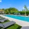 landscaped pool area