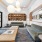 paper lantern shaped lighting in lounge area